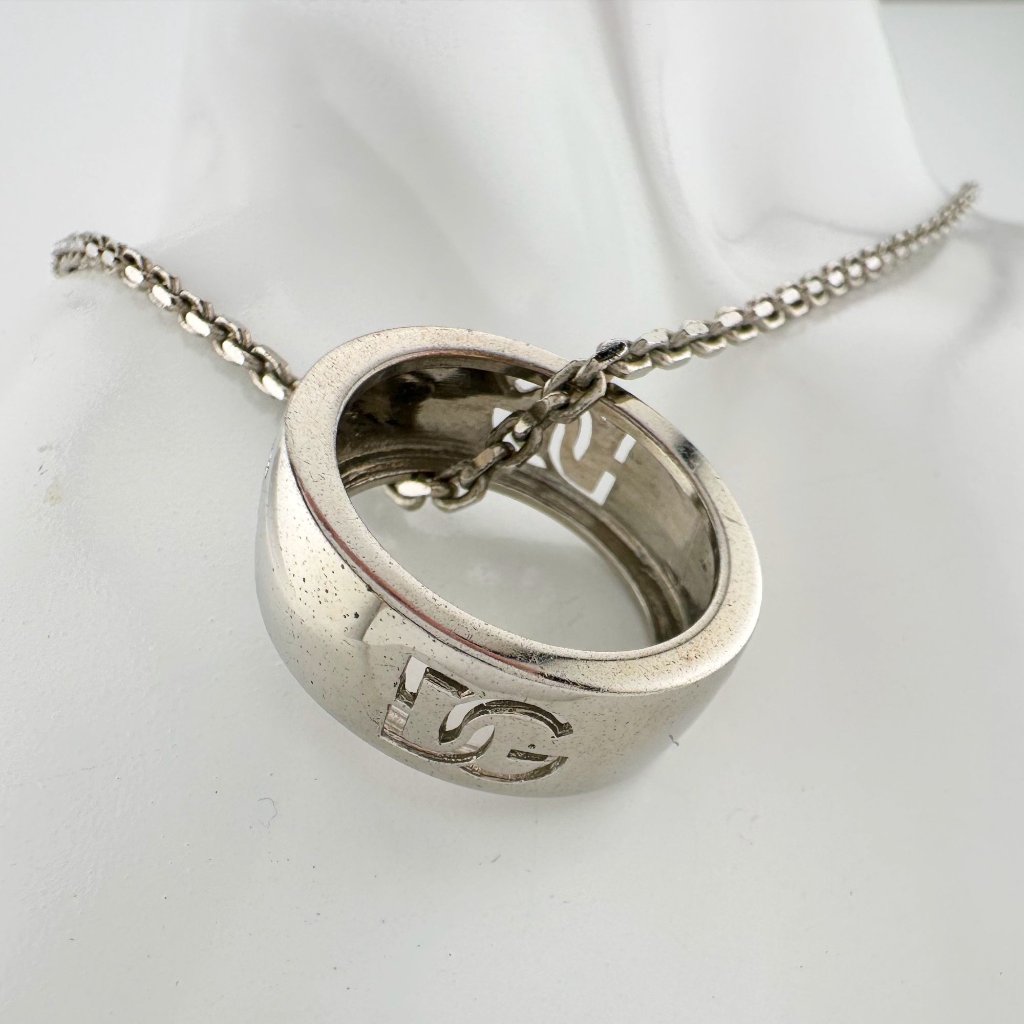 Dolce And Gabanna Cut Out Dg Ring With Necklace